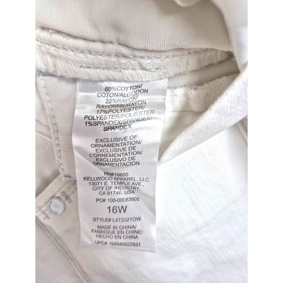 Wit & Wisdom White Cotton Blend Pants Elast Waistband Tapered Ankle Sz 16W - Picture 4 of 8